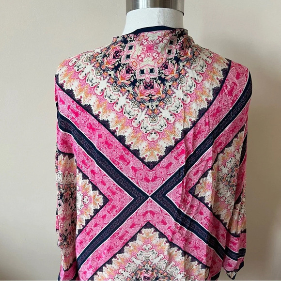 Feathers by Tolani Geometric Print Shawl Kimono Top 17858 - Picture 8 of 11